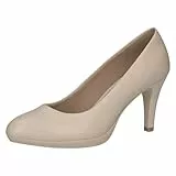 Caprice Damen Pumps aus Leder mit Trichterabsatz, Cremefarben (Offwhite Nappa), 40.5 EU