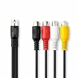Nedis DIN-Audio-Kabel - DIN 5-Pin Stecker - 4x RCA Buchse - Vernickelt - 0.20 m - Rund - PVC - Schwarz - Label