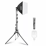 NEEWER 40x40cm Softbox Beleuchtung Set mit 35W LED Glühbirne E27 Sockel (EU Stecker) 5700K CRI93+, 180cm Licht Stativ für Fotografie Leuchte Videolicht Aufnahme TikTok, SF40
