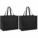 A.S.Marelis 2er Set Große Einkaufstaschen (41x33x26cm), Wiederverwendbarer & Faltbarer Shopper, Stabile Tragetasche aus Vliesstoff, Ideal für Auto, Einkauf & Haushalt