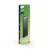 Philips Bustan LED Outdoor Wegeleuchte (40 W), wetterfeste Gartenbeleuchtung mit warmweißem Licht, energiesparende LED Beleuchtung, anthrazit