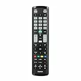 Hama Universalfernbedienung für Samsung TVs (Infrarot, lernfähig, leuchtende Tasten, smarte Taste, Easy Mode Funktion, ergonomische Haupttasten, 10m Reichweite) schwarz