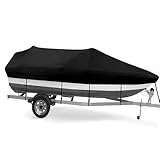 Bootsplane, Bootspersenning Bootsabdeckung 210D Oxford-Gewebe Wasserdicht UV-beständig Persenning für V-Rumpf Ruderboot Angelboot (16-18ft)