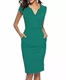 CEASIKERY Damen Business Retro Cocktail Bleistift Wear für die Arbeit Büro Freizeitkleid