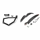 FISCHER Faltschloss inkl Halterung und 2 Sicherheitsschlüssel | schwarz 85 cm & Spritzschutzset | einfache Montage | für 26 bis 29 Zoll | made in Europe | optimale Winkelanpassung