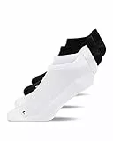 Snocks Kurze Laufsocken für Damen und Herren 4 Paar - Rutschfeste und Atmungsaktive Sportsocken - Running Socks ideal für den Sport - Gr. 35-38 - Farbe Mix (Schwarz/Weiß)