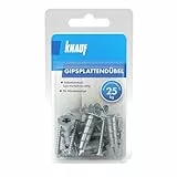 Knauf Gipsplatten-Metalldübel zur Befestigung von Lasten an Trockenputzwänden – Trockenbau-Dübel, Gipskarton-Dübel, selbstbohrend, bis zu 25-kg (10 Stk.)