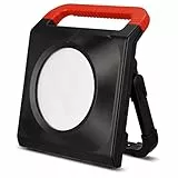 REV WORKLIGHT Baustrahler - Arbeitsleuchte mit zwei Steckdosen, 50W, 4300lm, 6500k, IP54, schwarz