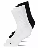 Snocks Hohe Kompressions Laufsocken 4 Paar - Funktionssocken Herren Damen - Atmungsaktive Tennissocken - Sportsocken ohne Verrutschen - Gemütlich und weich - Gr. 39-42 - Farbe Mix (Schwarz/Weiß)