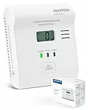Hekatron KonexXt CO One – Kohlenmonoxid Melder 10 Jahre Batterie – CO Melder mit übersichtlichem Display und Test-Alarm-Taste, einfache Installation