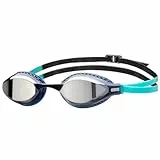 Arena Air-Speed Mirror Schwimmbrille für Erwachsene, Schwimmbrille mit Großen Verspiegelten Linsen, UV-Schutz, 3 Austauschbare Nasenstege, Air Seals Dichtungen, Anti-Beschlag-Beschichtung