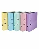 Exacompta 53560E 10er Pack Prem´Touch Aquarel-Ordner. Made in Germany. 8 cm breit DIN A4 Pastell-Farbe farbig sortiert Ringordner Aktenordner Briefordner Büroordner Plastikordner Motivordner