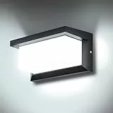 Lightsjoy LED Wandleuchte Außen 18W IP66 Wasserdicht Außenlampe Außenbeleuchtung Wand Rechteck Wandlampe Alu Außenwandleuchte für Außenbreich Outdoor Veranda Garage-Kaltweiß 6000K