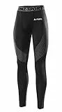 AMZSPORT Kompressionshose Lang Hose Funktionswäsche Leggings Pants Base Layer Lang Fitness Tight for All Season, Silber-28, XL