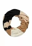 s.Oliver Lässiger Feinstrick-Loopschal mit Streifen und Logo-Ring