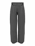 JdY Damen Jdygeggo New Long Pant JRS Noos Hose, Medium Grey Melange/Detail:Black Buttons, S / 30L EU