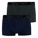 HOM Herren Boxershorts Shorts Boxer Briefs HO1 Boxerlines 400405 2er Pack, Farbe:Mehrfarbig, Wäschegröße:L, Artikel:-V006 Navy/Grey
