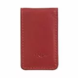 Nuvola Pelle Geldclip magnetisch aus echtem Nappaleder mit Magnet für Damen und Herren Rot