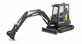 bruder 02465 - Volvo Kompaktbagger ECR40-1:16 Baufahrzeug, Baustelle, Löffelbagger, Arbeiter, Baumaschine, Spielzeug