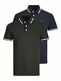 Jack & Jones Herren Jjepaulos 2pk Mp Polo Shirt, Navy Blazer, M EU