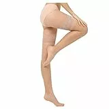 nobrand Halterlose 15Denier Strümpfe Damen Mit Spitze,Glänzend Strumpfhosen Silikon Strümpfe,Overknee Nylonstrümpfe Damen(Beige)