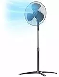 Midea Standventilator 40 cm FS40-25MSE(BL) Kupfermotor Leistungsstark, 3 Geschwindigkeiten, 90° Oszillation, Höhenverstellbar 96–125 cm, Luftstrom 40 m³/min