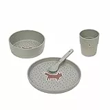 LÄSSIG Kindergeschirr Set (Teller, Becher, Schälchen, Löffel) ohne , BPA-frei, für Spülmaschine und Mikrowelle/Dish Set Little Forest Fox