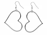 Miniblings Herz Ohrringe - Handmade Modeschmuck I Herzen Liebe Valentinstag Freundin silber Umriss - Ohrhänger Ohrschmuck versilbert