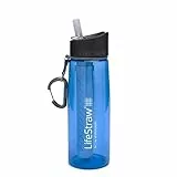 LifeStraw Go 2 Nachfüllbare Wasserflasche mit Eingebautem (2-Stufig) Blue Filter, 22 oz. , Blau, M
