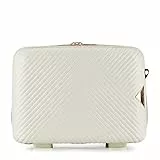 WITTCHEN GL Style Line | Kosmetikkoffer Reisekoffer Handgepäck Kabinengepäck Kosmetiktasche Damen Reiseetui Hartschale aus Polycarbonat Zahlenschloss GL Style Weiß