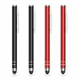 MoKo 4 Stück Eingabestift Touchstift Stylus, Präziser Touch Stift Fiber Tipps Pen für Apple iPad/iPad mini/Air/Pro, iPhone Samsung Galaxy Tablet und Alle Kapazitive Touchscreen Geräte - Schwarz + Rot