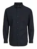 JACK & JONES Herren Freizeit Hemd JPRBLAPARKER Slim Fit Schwarz Blau XS-XXL, Größe:L, Farbe:Black Slim FIT 12227385