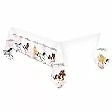 Amscan 9909877 - Plastik-Tischdecke Pferd, Größe 120 x 180 cm, weiß mit Pony-Bordüre, Tisch-Dekoration, Kinder-Geburtstag, Motto-Party