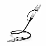 4 in 1 Ladekabel, 60cm Multi USB Kabel 3A Schnellladekabel USB C/USB A auf USB C, 2.4A Typ C/USB A auf Lightning Kabel mit Datenübertragung für iPad iPhone Pro Max Samsung Huawei Xiaomi Oneplus