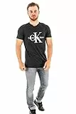 Calvin Klein Herren T-Shirt Kurzarm Core Monologo Slim Fit, Schwarz (Ck Black), L