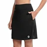 M MOTEEPI Tennisrock Damen 20'' Knielang Rock Mit Hose Drunter Damen Hohe Taille Hosenrock Skort Skirt for Women Golfrock Sportrock Midi Rock Damen Sommer Mit Taschen Innenshorts Schwarz XL