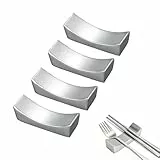 Angelkiss 4 Stück Edelstahl Essstäbchenhalter,Besteckablage für Löffel, Gabel,Messer,Küchenorganizer für Restaurant, Hotel,Zuhause,Langlebig & Hygienisch (Silber)