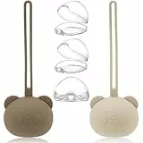 5 Stück Schnullerbox,2 Stück Silikon Schnulleraufbewahrung und 3 Stück Transparent Plastik Schnullerboxen,Portable Dustproof Schnullerbox,Silikon Schnuller Aufbewahrungsbox,Baby Schnullertasche