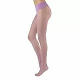 CALZITALY Trasparente Strumpfhose, Nahtlose Strumpfhose, gepunktet Strumpfhosen Damen, S, M, L, XL, XXL, Schwarz, Blau, Hautfarbe, Sun, Tan, 15 DEN, Made in Italy (XXL, Lila)
