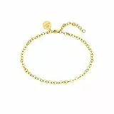 Purelei® Pure Fußkettchen Damen – Edelstahl vergoldet/rosévergoldet/silber – Verstellbar 21-25 cm – Filigranes Design mit glänzenden Plättchen - Fusskette für Damen - wasserfest (Gold)
