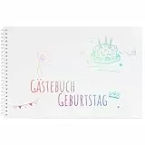 Gästebuch Geburtstag mit Reflektierendes Schillerndes Laser Cover, 14 Verschiedene Steckbriefe Inkl mit Fragen und 62 Doppelseiten Premium Dickem Papier, Für 62 Einträge Fotoalbum Geburtstag - DIN A4