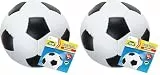 Lena 62177EC Soft-Fußball schwarz/weiß 13 cm - Softball Fußball aus Schaumstoff für Langen Ballspielspaß, Kinder Schaumstoffball Indoor & Outdoor (Packung mit 2)