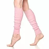 Neer Damen Beinstulpen Gerippte Beinlinge 80er Jahre Lange Beinwärmer Stiefel Knöchelwärmer(Rosa)