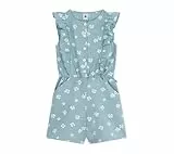 Petit Bateau Mädchen A0CNR Kurzer Overall, Grün/Weiß, 10 Jahre