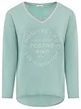 Zwillingsherz Damen Sweatshirt mit Schriftzug – Oversize Pullover aus Baumwolle – Langarmshirt mit V-Ausschnitt – Bequemes Freizeit Oberteil mit positiver Botschaft – Casual Look für Alltag