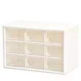 Aufbewahrungsbox mit 9 Schubfächern aus Kunststoff Sortierkasten 18x12x10cm Kleinteilemagazin für Zuhause Werkstatt Büro zum Aufbewahren von Schmuck Werkzeug Schrauben Geeignet für Wandmontage