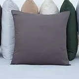 Vency Kissenbezug 80x80 Anthrazit 100% Baumwolle, Kopfkissenbezug 80x80 mit Reißverschluss, nur Kissenbezug