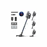 Linkifly Akku Staubsauger mit Wischfunktion, 45000Pa/550W/60 Min Staubsauger kabellos mit bürstenfreiem Motor & LED-Touchdisplay, Selbststehender Saugwischer für Hartböden, Teppich & Tierhaare