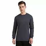 Calvin Klein Herren Langarmshirt Badge Waffle Baumwolle, Blau (India Ink), L