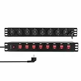 LogiLink PDU8D01-19' Steckdosenleiste 8-Fach, Jede Steckdose einzeln schaltbar, mit Überlastschutz